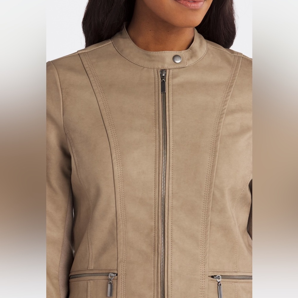 Mo-Ka Ebele Faux Leather Moto Jacket XL - Picture 4 of 10